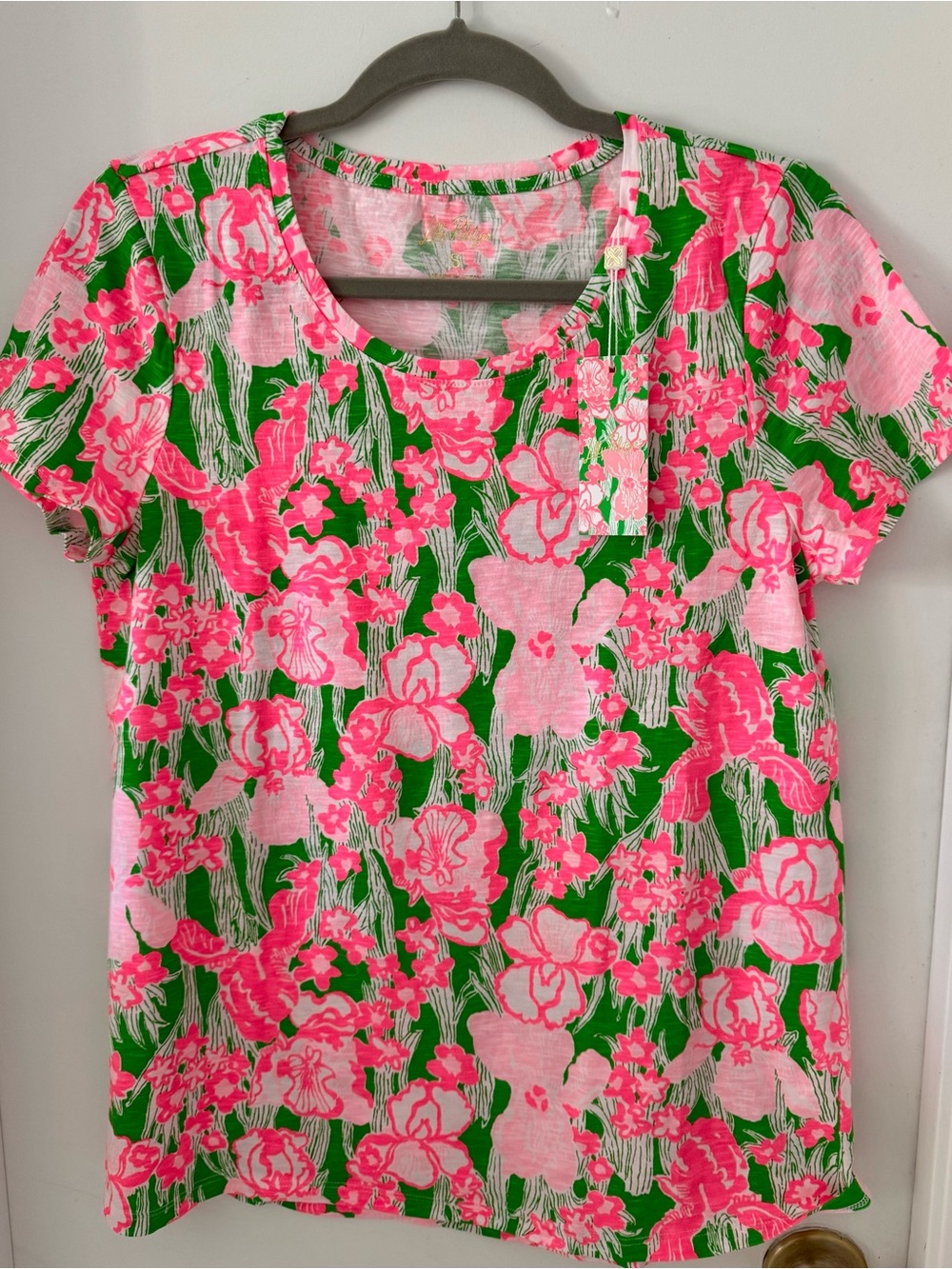 Lilly Pulitzer Pink & Green Floral Tee Size S New with tags!